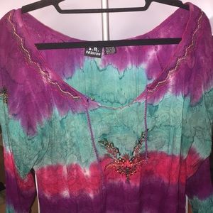 BoHo Hippie Semi Sheer Colorful Tunic